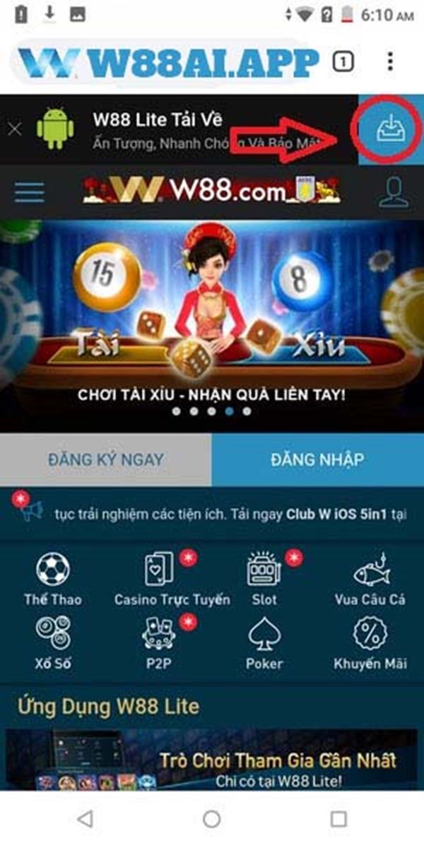 Hướng dẫn tải app W88 Android Hướng dẫn tải app W88 Android
