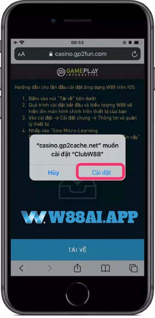 Hướng dẫn tải app W88 iOS 3 Hướng dẫn tải app W88 iOS 3